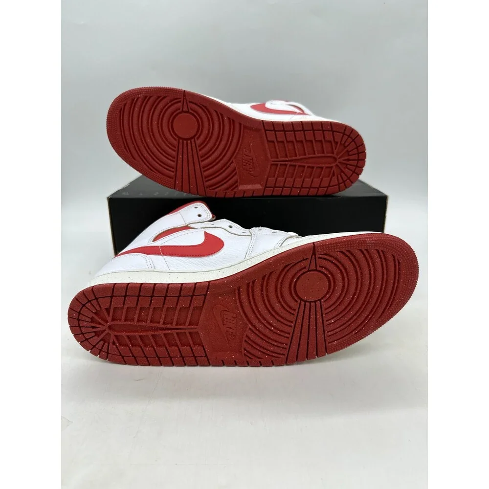 Air Jordan 1 Mid SE Men's Size 11 White Red Leather Athletic Shoes FJ3458 160
